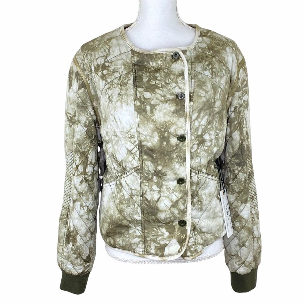 Anthropologie Marrakech Quilted Tie Dye Jacket Green Size M